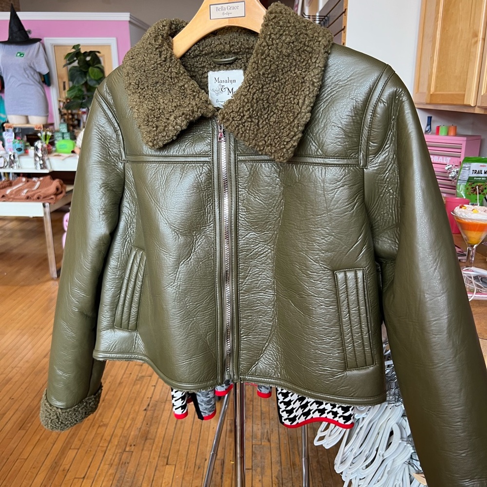 Maralyn & Me Olive Green Womens Jacket